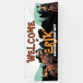 Welkom T-Rex Banner – Brullend Dino Feestbord (Verticaal)