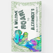 Welkom T-Rex Roar Dinosaurus 8ste Verjaardagsfeest Spandoek (Verticaal)