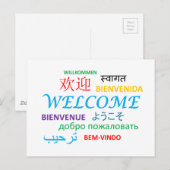 WELKOM TAAL COLORFUL GREETINGS BRIEFKAART (Voorkant / Achterkant)