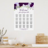 Welkom! Tabel 20 Tabel Paars Boho Floral Seating C Poster (Keuken)