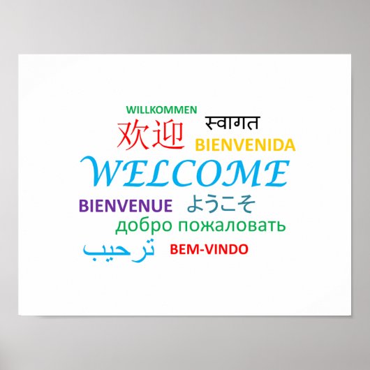 WELKOM TALEN COLORFUL GREETINGS POSTER (Voorkant)