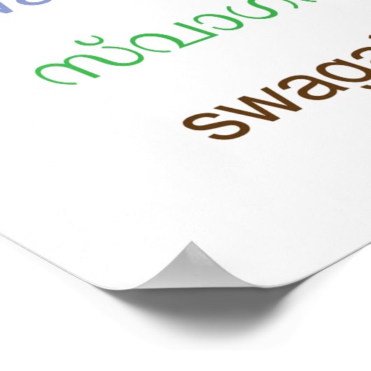 WELKOM : Talen van INDIA - 5 maten / wit Poster (Hoek)