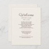 Welkom Tan Wedding Guest Informatiekaartje (Voorkant / Achterkant)