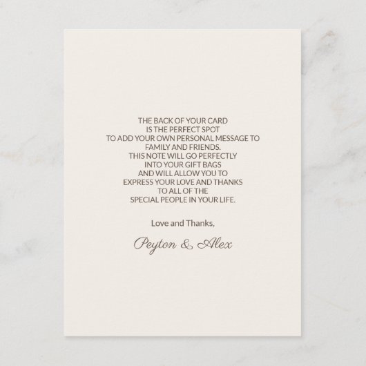 Welkom Tan Wedding Guest Informatiekaartje (Achterkant)