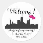 Welkom tas Chicago Bruiloft Stickers (Voorkant)
