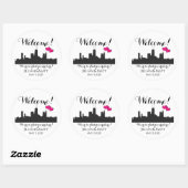 Welkom tas Chicago Bruiloft Stickers (Vel)