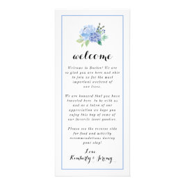 Welkom Tas Notities - Blauwe Bloemen Hydrangea Reclamekaart