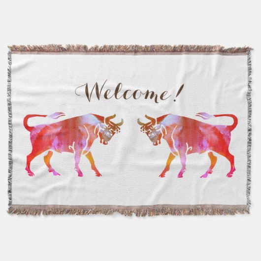 Welkom Taurus Waterverf Sign. Deken (Voorkant)