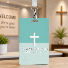 Welkom Teal Vertical Christelijke Kerk Portier Badge