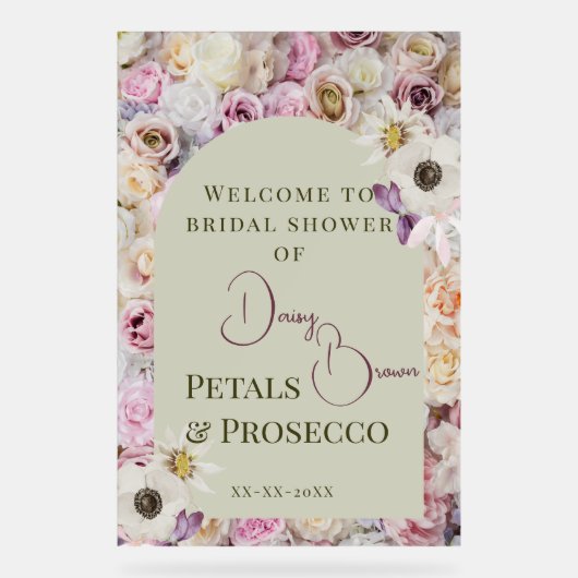 Welkom Teken Honing Bloemenboog Zomer Bruids Showe Acryl Bord (Voorkant)