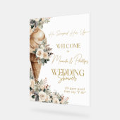 Welkom Teken Ice Cream Opgerept Bloemen Boho Acryl Bord (Hoek)