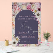 Welkom Teken Lila Bloemboog Zomer Bruids Showe Acryl Bord (Huwelijk)