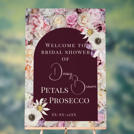 Welkom Teken Mahogany Bloemenboog Zomerbruid Acryl Bord (Neutraal)