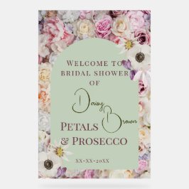 Welkom Teken Mint Groene Bloemboog Zomer Bruid Acryl Bord