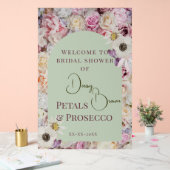 Welkom Teken Mint Groene Bloemboog Zomer Bruid Acryl Bord (Huwelijk)