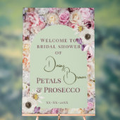 Welkom Teken Mint Groene Bloemboog Zomer Bruid Acryl Bord (Neutraal)