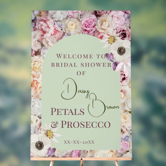 Welkom Teken Mint Groene Bloemboog Zomer Bruid Acryl Bord (Neutraal)