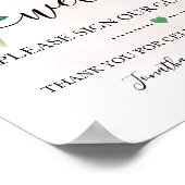 Welkom Teken Ons Gastboek Bruiloft Citroen Poster (Hoek)