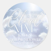 Welkom Teken Op Cloud Nine 9 Pampas Bruidsmeisjesf Ronde Sticker (Voorkant)