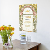 Welkom Teken Peonies Gold Wedding Folie Afdrukken (Laag (Keuken))