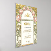 Welkom Teken Peonies Gold Wedding Folie Afdrukken (Laagn)