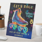 Welkom teken Roller Schaats, draaien 8 Reclamebord Met Voetstuk (Insitu)