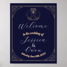 Welkom Teken Tarot Wedding Hearts Crystal Moon Poster