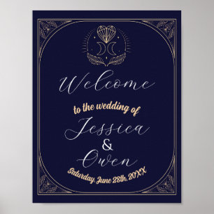 Welkom Teken Tarot Wedding Hearts Crystal Moon Poster