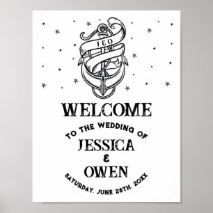 Welkom Teken Trouwanker Traditionele Harten Poster