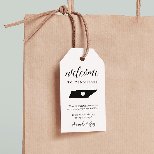 Welkom Tennessee Wedding Cadeaulabel