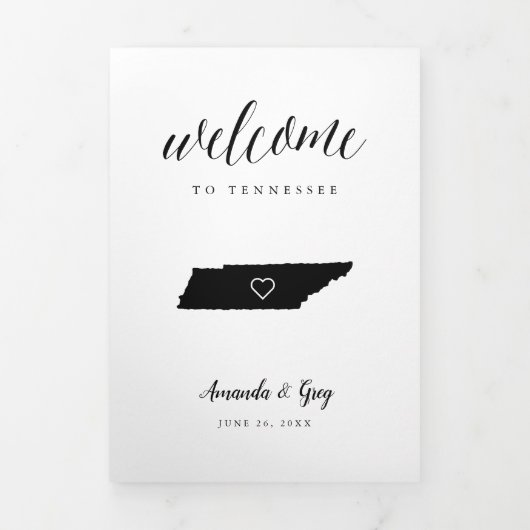 Welkom Tennessee Wedding Letter & Itinerary Drieluik Programma (Cover)