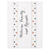 Welkom Terra Cotta Zand Zwarte Polka Dots Tafelkleed (Voorkant)