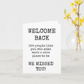 Welkom terug, alleen tekst, minimalistische Kaart (Gele Bloem)