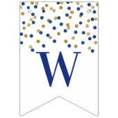 Welkom Terug Banner Blauw Goud Confetti (Tweede vlag)
