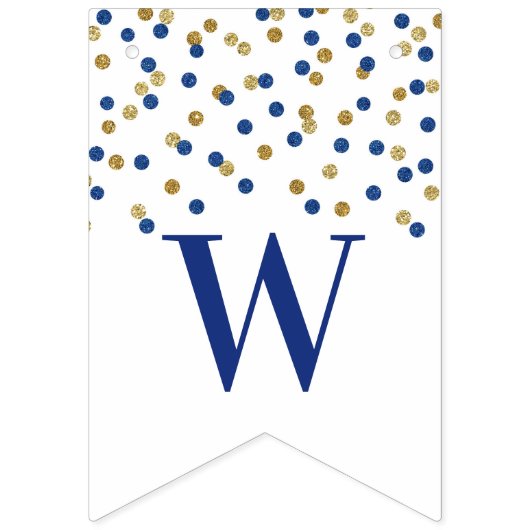 Welkom Terug Banner Blauw Goud Confetti (Tweede vlag)