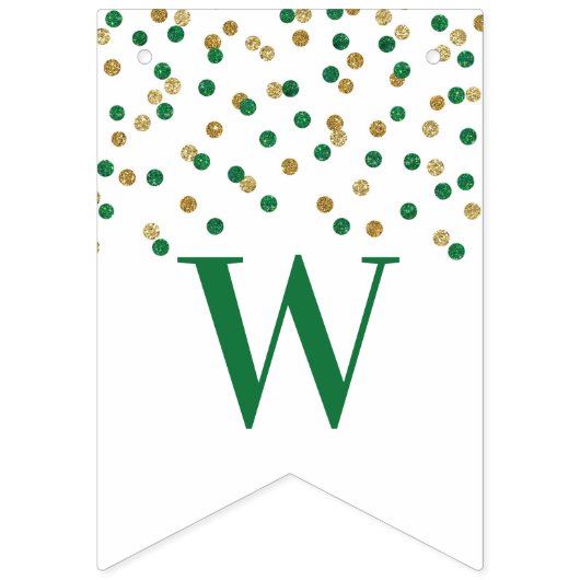 Welkom Terug Banner Groen Goud Confetti (Tweede vlag)