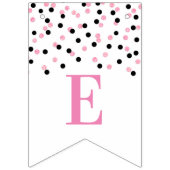 Welkom Terug Banner Roze Zwart Confetti (Derde vlag)