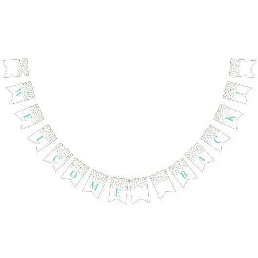 Welkom Terug Banner Turquoise Gouden Confetti (Alle)
