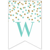 Welkom Terug Banner Turquoise Gouden Confetti (Tweede vlag)