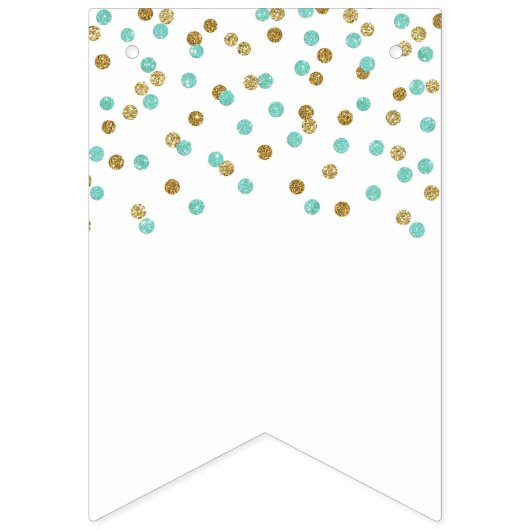 Welkom Terug Banner Turquoise Gouden Confetti (Eerste vlag)