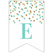 Welkom Terug Banner Turquoise Gouden Confetti (Derde vlag)