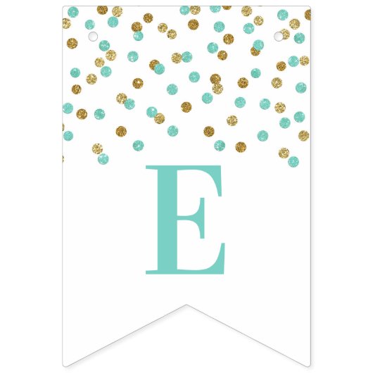 Welkom Terug Banner Turquoise Gouden Confetti (Derde vlag)