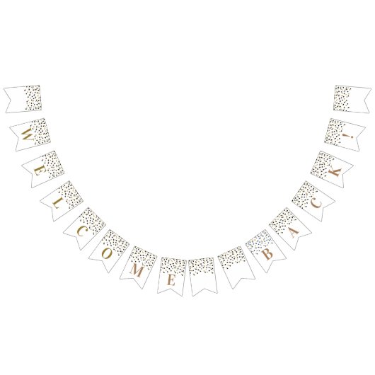 Welkom Terug Banner Zwart Goud Confetti (Alle)