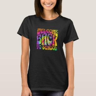 Welkom terug bij School 70s Rainbow Tie Dye Teache T-shirt