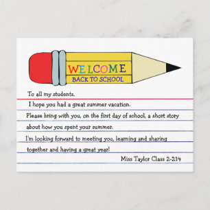 Welkom terug bij School Pencil Briefkaart