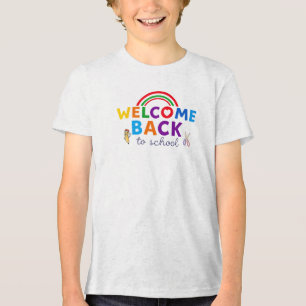 Welkom terug bij School Rainbow Design Tri-Blend Shirt