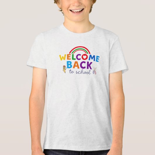 Welkom terug bij School Rainbow Design Tri-Blend Shirt (Voorkant)