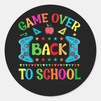Welkom terug bij school typografie t shirt ontwerp ronde sticker