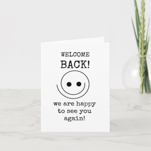 Welkom terug, blij je weer te zien, Kaart (Voorkant)