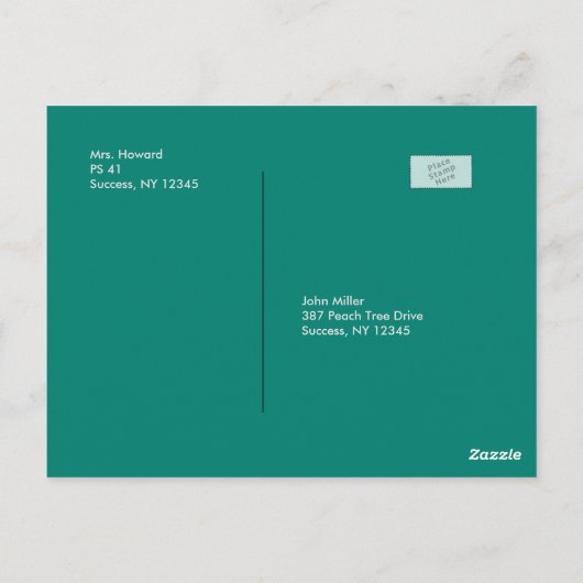 Welkom terug Briefkaart leraar (Achterkant)